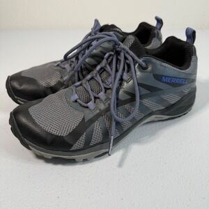 Merrell Women‎ J41316 Grey Blue Trail Hiking Shoes Sneakers Size 7 EUC